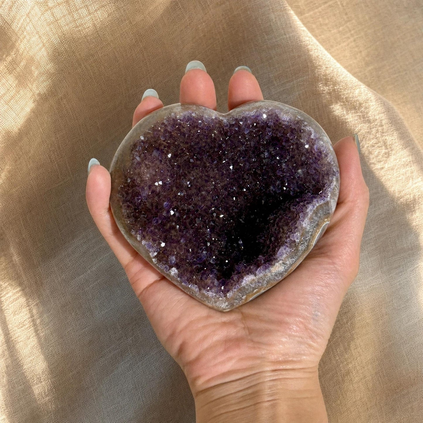 Violet Druzy Heart