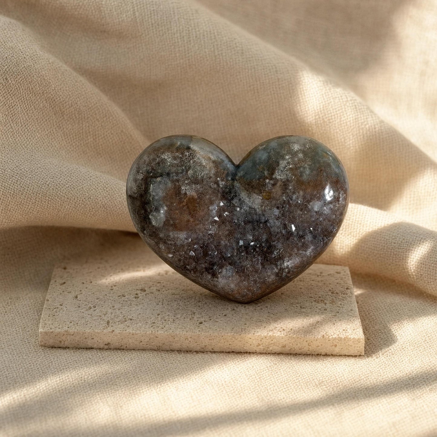 Rose Druzy Heart