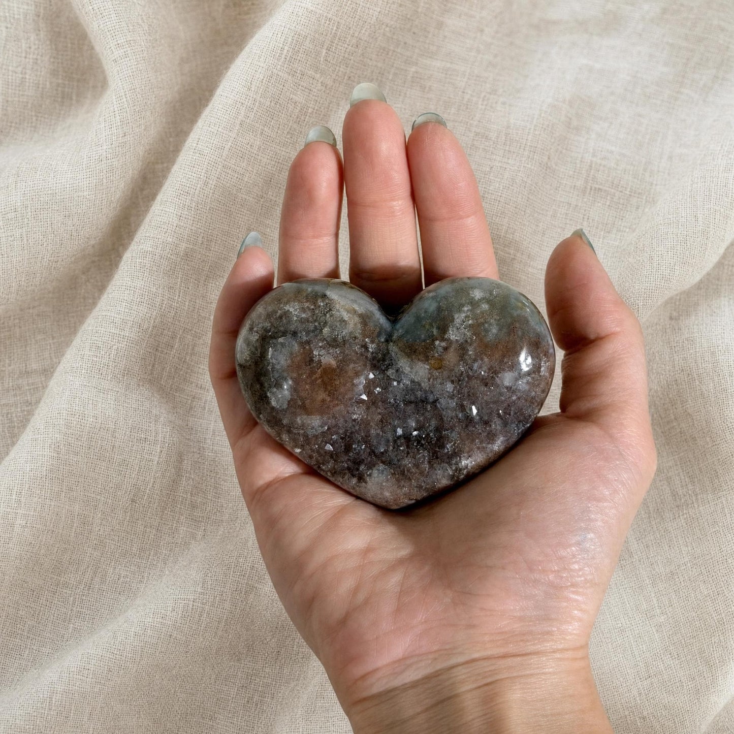 Rose Druzy Heart